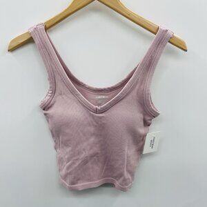 Streetwear Society Juniors Size Small Ribbed V-Neck Padded Cup Crop Tank 2376